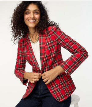 J. Crew Factory Tartan Two-Button Blazer Size 8